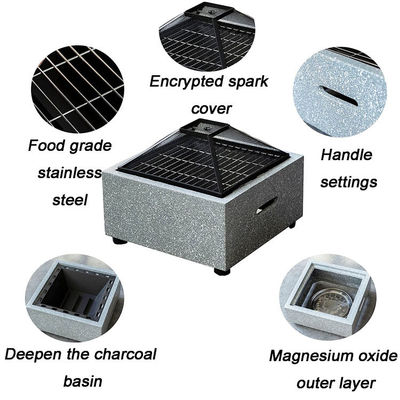 3 in 1 Quadratura Fuoco a legna Fuoco a legna Carbone di legna Barbecue Grill Tavolo Combinato per Prodotto Outdoor