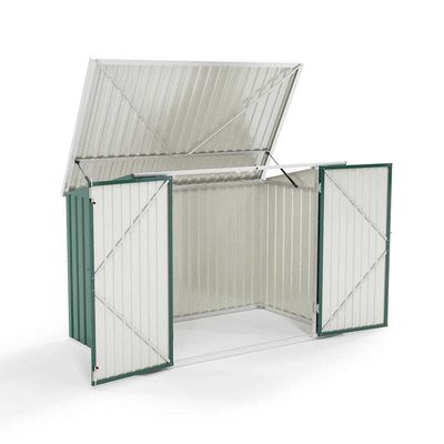 Countyard Storage Shed AJUNION 7ft Steel Metal Bike Shed con porta chiudibile e ventola