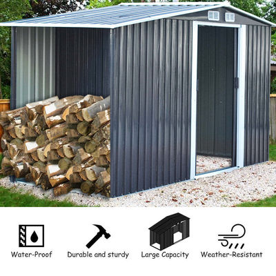 Easy-to-Assemble AJUNION Metal Garden Shed per lo stoccaggio all'aperto e le soluzioni di legna da ardere