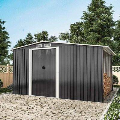 Easy-to-Assemble AJUNION Metal Garden Shed per lo stoccaggio all'aperto e le soluzioni di legna da ardere