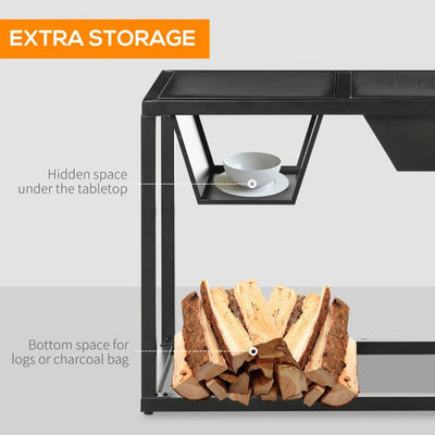 Giardino all'aperto 4 in 1 Fuoco a legna di metallo Fuoco di legno Ice Bucket Cooler Carbone di legna BBQ Grill
