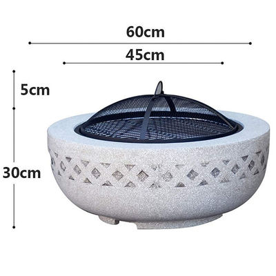 3 in 1 Fuoco rotondo a legna carbone barbecue tavolo da griglia per metallo cortile esterno