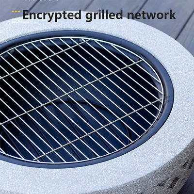 3 in 1 Fuoco rotondo a legna carbone barbecue tavolo da griglia per metallo cortile esterno