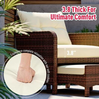 27.95 x 26.38 x 29.53 pollici. AJUNION 5-Piece Rattan Outdoor Patio Chairs con ottomani