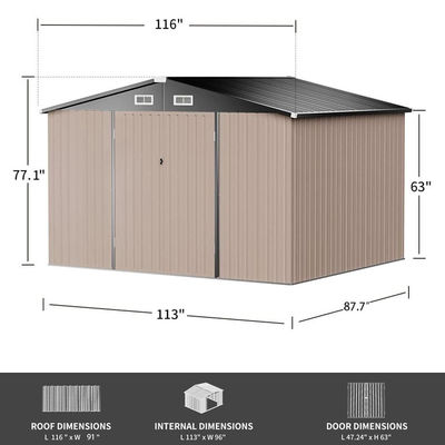 113*8,7*63 pollici moderno giardino di giardino tool shed casa per il deposito del giardino impermeabile