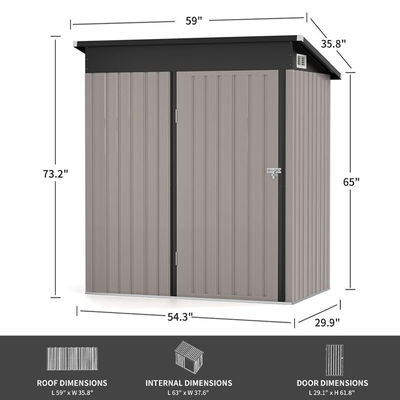 Piccolo giardino Metal Steel Storage House Outdoor Backyard Portable Waterproof Bike Shed