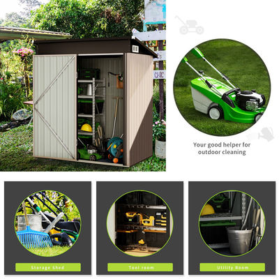 Piccolo giardino Metal Steel Storage House Outdoor Backyard Portable Waterproof Bike Shed