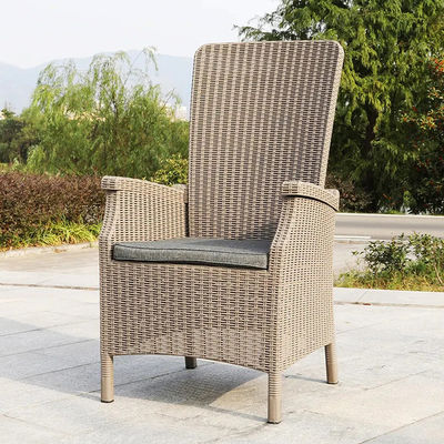 Sedile da giardino per mobili da esterno in plastica a schiena alta Caffè Sedile da pranzo a braccio in patio