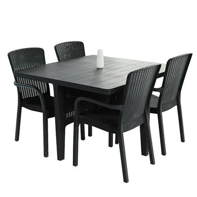 Sedia di plastica impilabile a schiena alta per villa patio giardino tavola da caffè