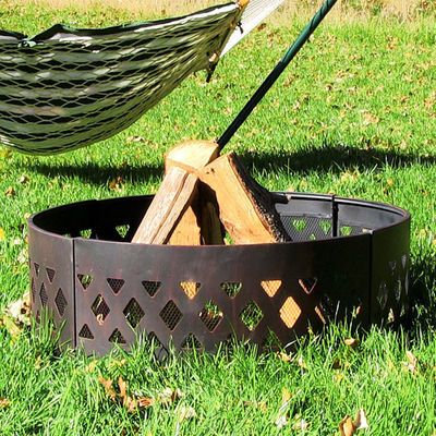Patio esterno Cortile Giardino Fuoco Campeggio Fuoco Pit Anello con Poker 360 gradi Rotonda
