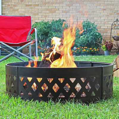 Patio esterno Cortile Giardino Fuoco Campeggio Fuoco Pit Anello con Poker 360 gradi Rotonda