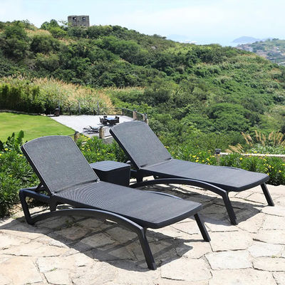 Giardino esterno Teslin in plastica Chaise impilabile Poltrone a sdraio per hotel Patio spiaggia
