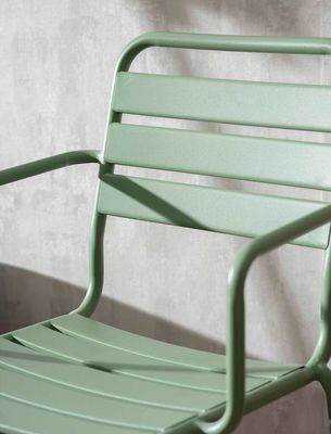 Modern Design AJUNION Sedie da giardino in acciaio metallo in H85 x W52 x D47cm Dimensioni
