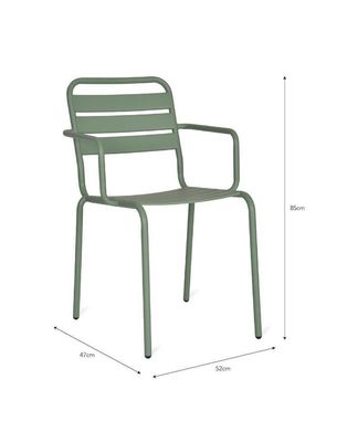 Modern Design AJUNION Sedie da giardino in acciaio metallo in H85 x W52 x D47cm Dimensioni