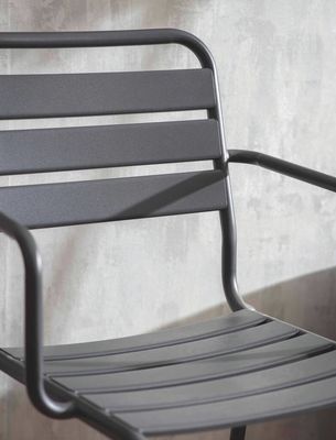 Modern Design AJUNION Sedie da giardino in acciaio metallo in H85 x W52 x D47cm Dimensioni