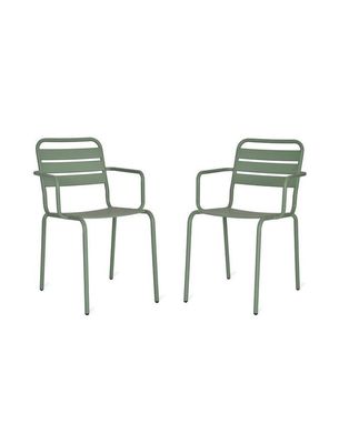 Modern Design AJUNION Sedie da giardino in acciaio metallo in H85 x W52 x D47cm Dimensioni