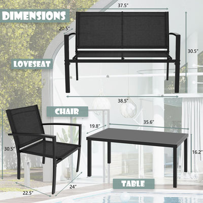 Peso del prodotto 50,66 libbre Modern Steel Garden Furniture Set per il divertimento all'aperto