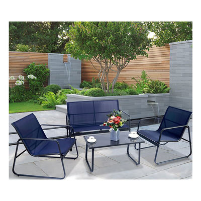 Forte e elegante AJUNION 4 pezzi mobili da esterno In acciaio Metallo giardino set per patio