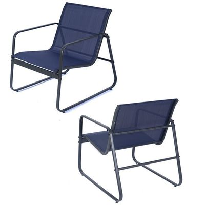 Forte e elegante AJUNION 4 pezzi mobili da esterno In acciaio Metallo giardino set per patio