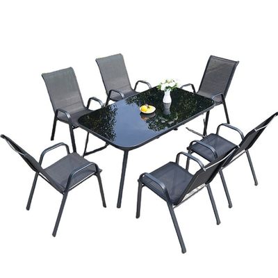 Tavolo e sedia Nordic Metal Glass per patio esterno giardino balcone ristorante caffè