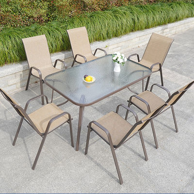 Tavolo e sedia Nordic Metal Glass per patio esterno giardino balcone ristorante caffè