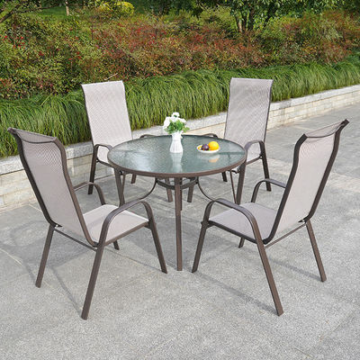 Tavolo e sedia Nordic Metal Glass per patio esterno giardino balcone ristorante caffè