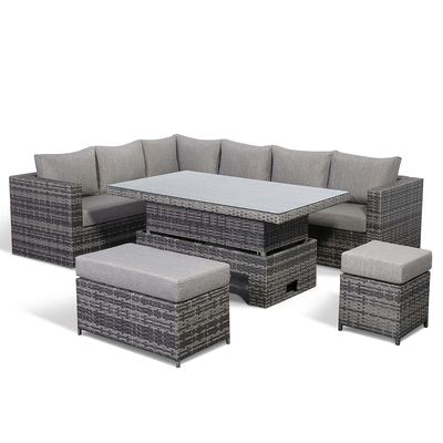 Moderno design Divano per ogni tempo con tavolo regolabile L.265 X W.204 X H.66cm