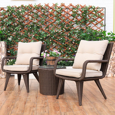 Moderno design PE tessuto poltrona e tavolo da pranzo per balcone esterno villa