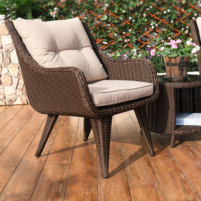 Moderno design PE tessuto poltrona e tavolo da pranzo per balcone esterno villa