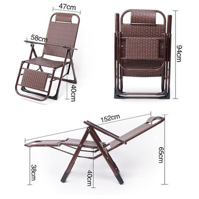 Balcone da spiaggia all'aperto Giardino Portable Rattan Platable Sun Lounge Chair con pedale dei piedi