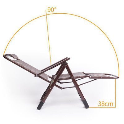 Balcone da spiaggia all'aperto Giardino Portable Rattan Platable Sun Lounge Chair con pedale dei piedi