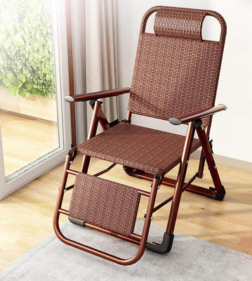Balcone da spiaggia all'aperto Giardino Portable Rattan Platable Sun Lounge Chair con pedale dei piedi