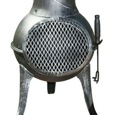 Metal Outdoor Patio Backyard Garden Camping Heavy Duty Steel Wood Burning Firepit Charcoal Fire Pit Fireplace Chimenea con cappuccio da pioggia
