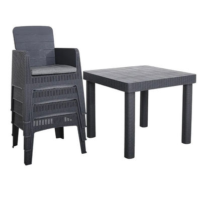 Logo Nessun o Logo personalizzato Nordic Outdoor Stackable Plastic Dining Table and Chair Set