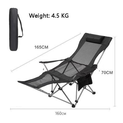 Sedile da campeggio in alluminio pieghevole esterno portabile e regolabile Moon Beach Lounger Chair