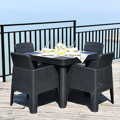 Logo Nessun o Logo personalizzato Nordic Outdoor Stackable Plastic Dining Table and Chair Set
