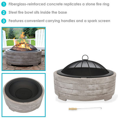 Barbecue a carbone grigliato Fuoco Pit Bowl per il patio esterno Giardino Fuoco di giardino Campeggio Picnic