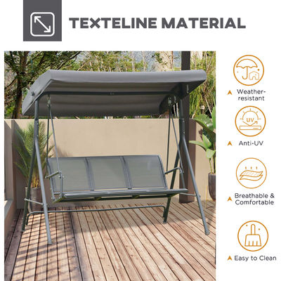 AJUNION 3 posti a sedere Amaca Swing Chair con baldacchino Trasforma il tuo portico e spazio del patio