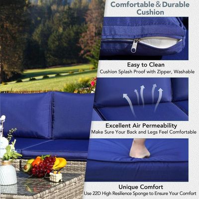 Moderno Design PE Rattan Outdoor Furniture Set per giardino Wicker Weave Sezione Divano Set