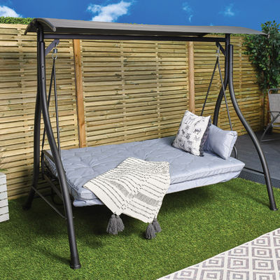 AJUNION 3 posti a sedere Letto a dondolo all'aperto Patio Swing Swing Sedie appese Imballaggio della posta Y incluso