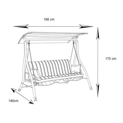 AJUNION 3 posti a sedere Letto a dondolo all'aperto Patio Swing Swing Sedie appese Imballaggio della posta Y incluso