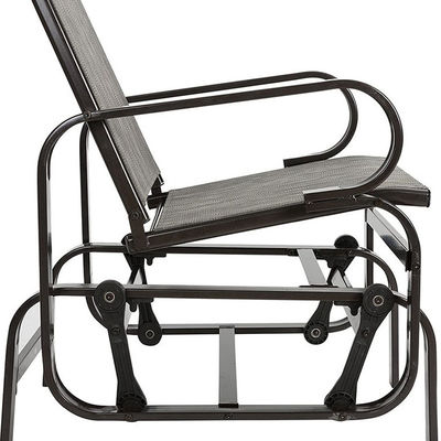 Metal Frame Outdoor Bistro Patio Garden Single Rocking Lounge Chair con logo personalizzato
