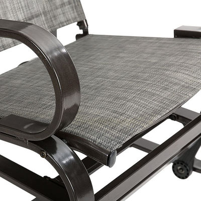 Metal Frame Outdoor Bistro Patio Garden Single Rocking Lounge Chair con logo personalizzato