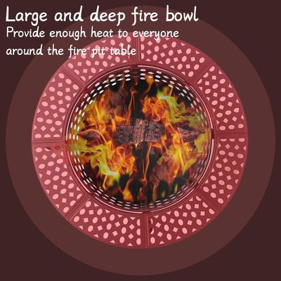 Modern Outdoor Firepit AJUNION 36 Inch Metal Round Wood Burning Fire Pit con 2 griglie