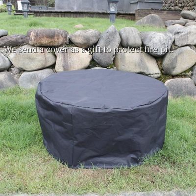 Modern Outdoor Firepit AJUNION 36 Inch Metal Round Wood Burning Fire Pit con 2 griglie