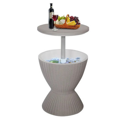 48.5*48.5*57.5cm Logo personalizzato Ice Cooler Lift Top Coffee Wine Beer Table per campeggio all'aperto