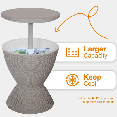 48.5*48.5*57.5cm Logo personalizzato Ice Cooler Lift Top Coffee Wine Beer Table per campeggio all'aperto