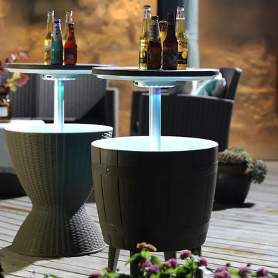 48.5*48.5*57.5cm Logo personalizzato Ice Cooler Lift Top Coffee Wine Beer Table per campeggio all'aperto
