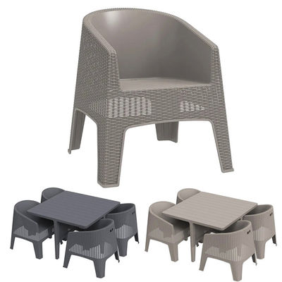 Sedile da giardino per esterni Sedile da giardino di plastica da caffè da cucina Sedile da braccio Villa Patio