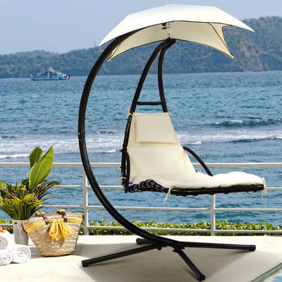 Aggiornare il tuo patio Modern Metal Stand Amaca Swing Chair con cuscino e tetto solare